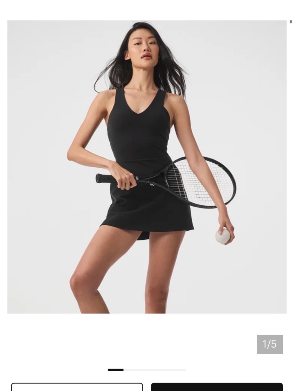 ALO Yoga Airbrush Real Black Racerback Mini Dress - Picture 4 of 5